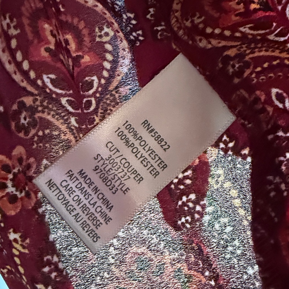 Max Studio Pleated Patterned Long Sleeve Blouse - image 5